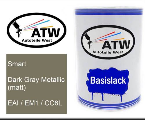 Smart, Dark Gray Metallic (matt), EAI / EM1 / CC8L: 500ml Lackdose, von ATW Autoteile West.